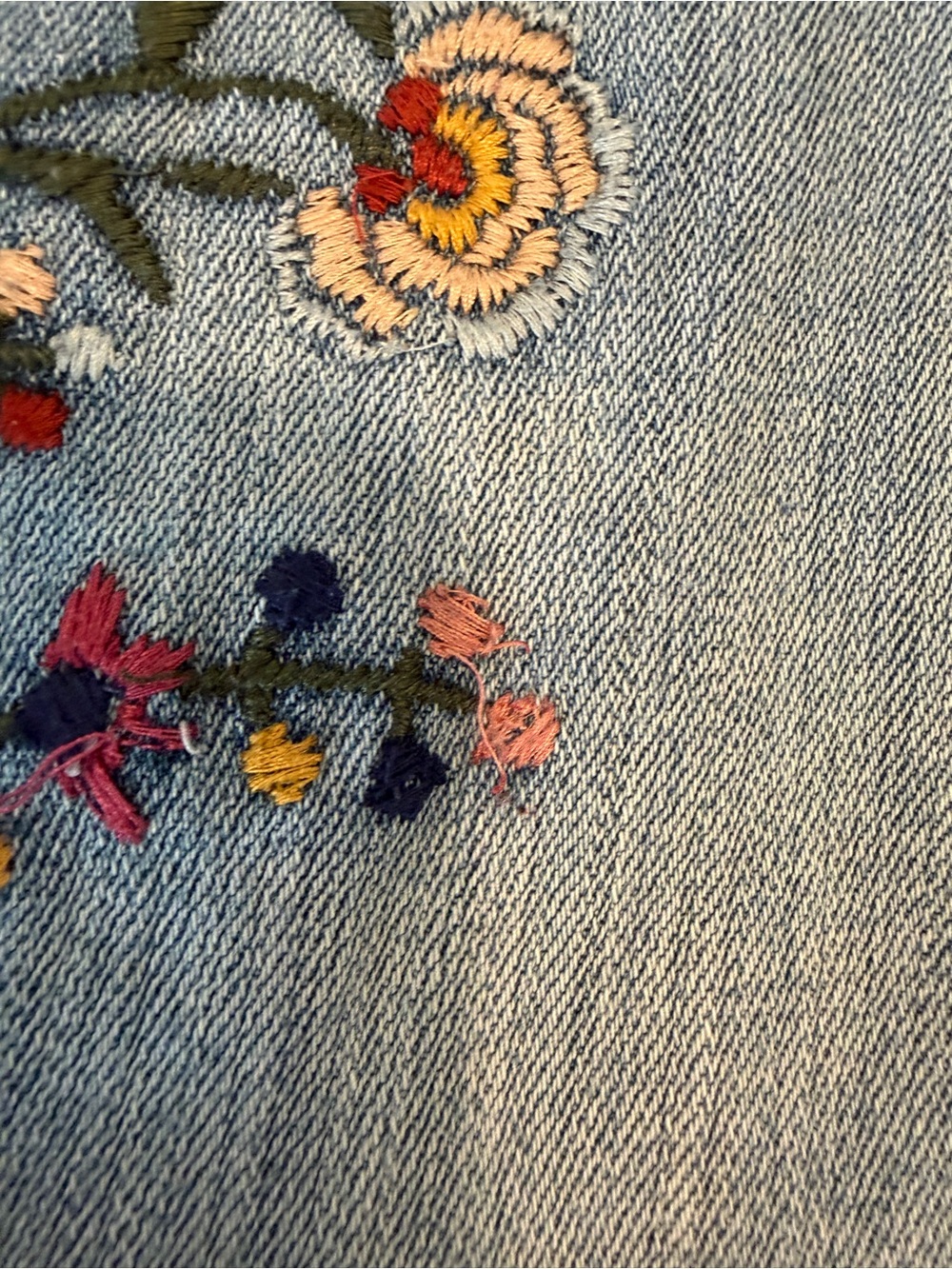 Driftwood Kelly Floral Butterfly Embroidered Boot Cut Jeans 28 Boho Western Blue - Picture 7 of 12